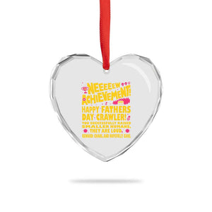 New Achievement Happy Fathers Day Crawler Heart Crystal Glass Ornament Funny Gamer Dad LitRPG Gaming Milestone