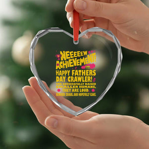 New Achievement Happy Fathers Day Crawler Heart Crystal Glass Ornament Funny Gamer Dad LitRPG Gaming Milestone