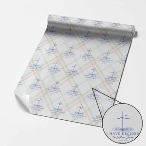 New Believer Wrapping Paper Roll I Have Decided To Follow Jesus In Baptism Cross Water TS10 Christmas Plaid Print Your Wear