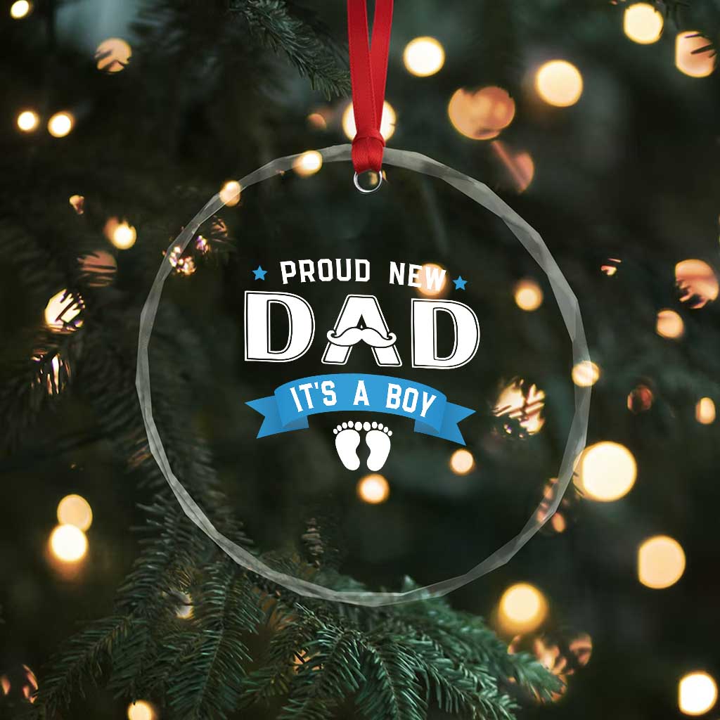 New Dad It's a Boy Crystal Glass Ornament Newborn Daddy Father Baby Boy Son TS10 Print Your Wear