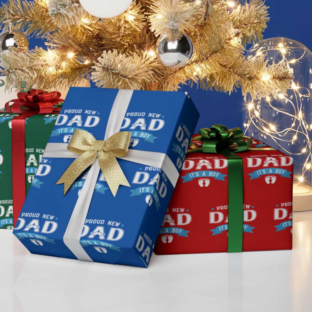 New Dad It's a Boy Wrapping Paper Roll Newborn Daddy Father Baby Boy Son TS10 Print Your Wear
