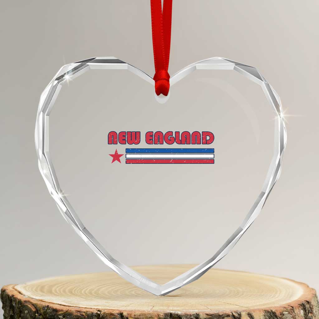 New England Fan Heart Crystal Glass Ornament Vintage Athletic Sports Star And Stripes TS11 Transparent Glass 3'' Heart Print Your Wear