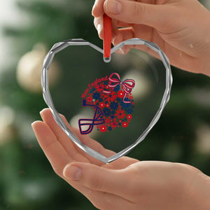 New England Game Day Sports Fan Heart Crystal Glass Ornament Floral Football Helmet With Bow