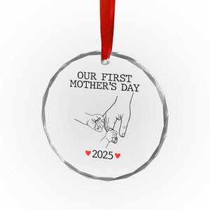 New Mom of Twins Est. 2025 Crystal Glass Ornament First Mothers Day Matching Gift Light TS02 Print Your Wear