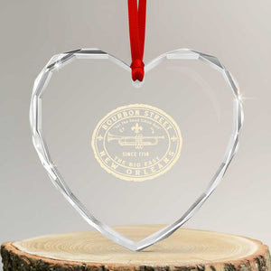 New Orleans Bourbon Street The Big Easy Heart Crystal Glass Ornament Let The Good Times Roll TS11 Transparent Glass 3'' Heart Print Your Wear