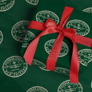 New Orleans Bourbon Street The Big Easy Wrapping Paper Roll Let The Good Times Roll TS11 Green Print Your Wear