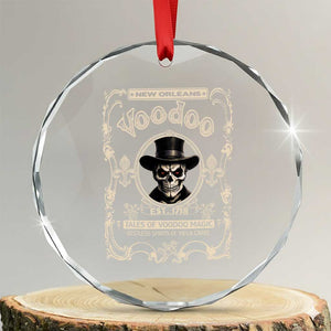 New Orleans Voodoo Crystal Glass Ornament Tales Of Voodoo Magic Skull Spooky Hoodoo Rootworker TS11 Transparent Glass 3'' Circle Print Your Wear