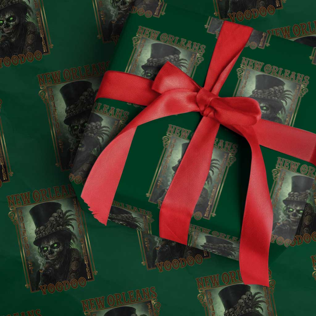 New Orleans Voodoo Wrapping Paper Roll Bourbon Street French Quarter Creepy Occult Lover TS11 Green Print Your Wear
