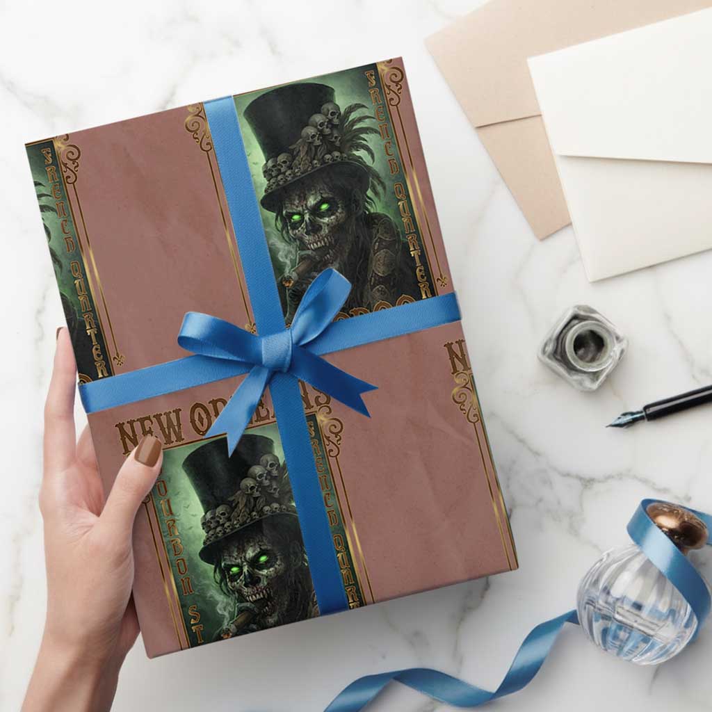 New Orleans Voodoo Wrapping Paper Roll Bourbon Street French Quarter Creepy Occult Lover TS11 Mocha Print Your Wear