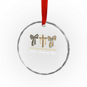 New Year New Beginnings Same Amazing God Crystal Glass Ornament Christian New Years Eve TS11 Print Your Wear