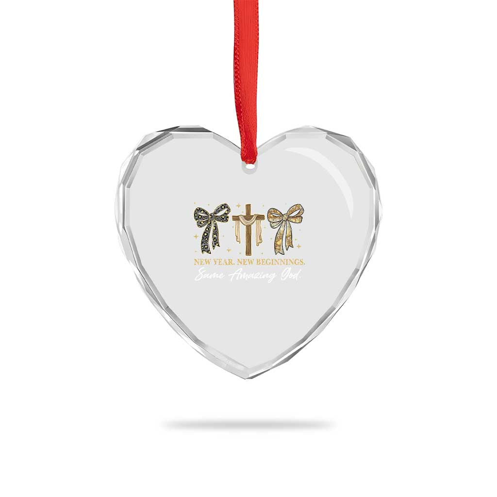 New Year New Beginnings Same Amazing God Heart Crystal Glass Ornament Christian New Years Eve TS11 Print Your Wear