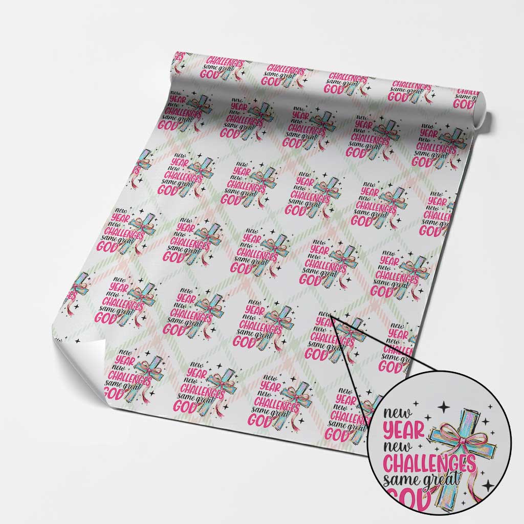 New Year New Challenges Same Great God Wrapping Paper Roll Christian New Year Eve TS11 Christmas Plaid Print Your Wear