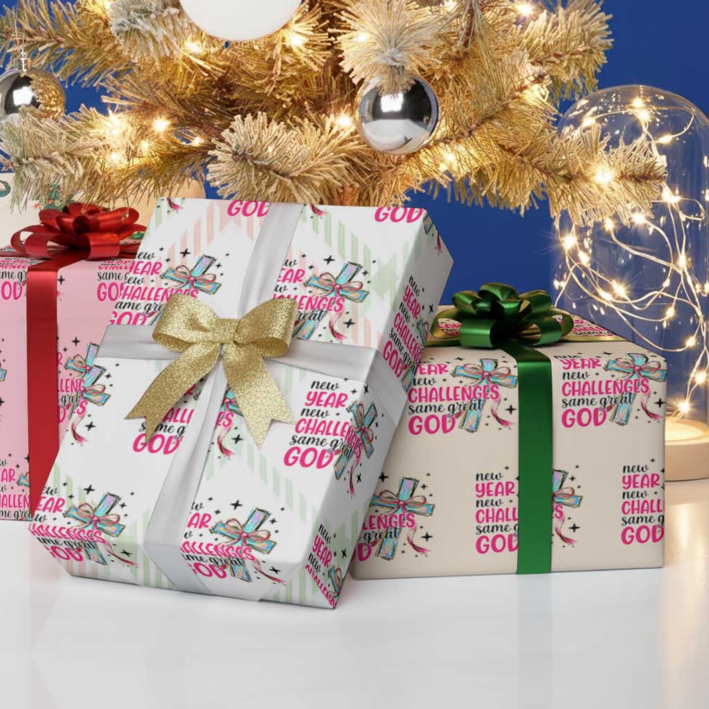 New Year New Challenges Same Great God Wrapping Paper Roll Christian New Year Eve TS11 Print Your Wear