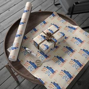 New York 2026 Pride Statue of Liberty Holding Basketball Graphic Wrapping Paper Roll Retro NY 26 Champs Sports Fans