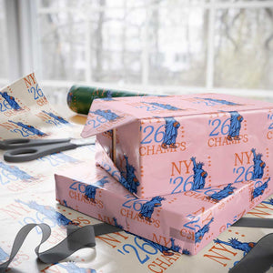 New York 2026 Pride Statue of Liberty Holding Basketball Graphic Wrapping Paper Roll Retro NY 26 Champs Sports Fans