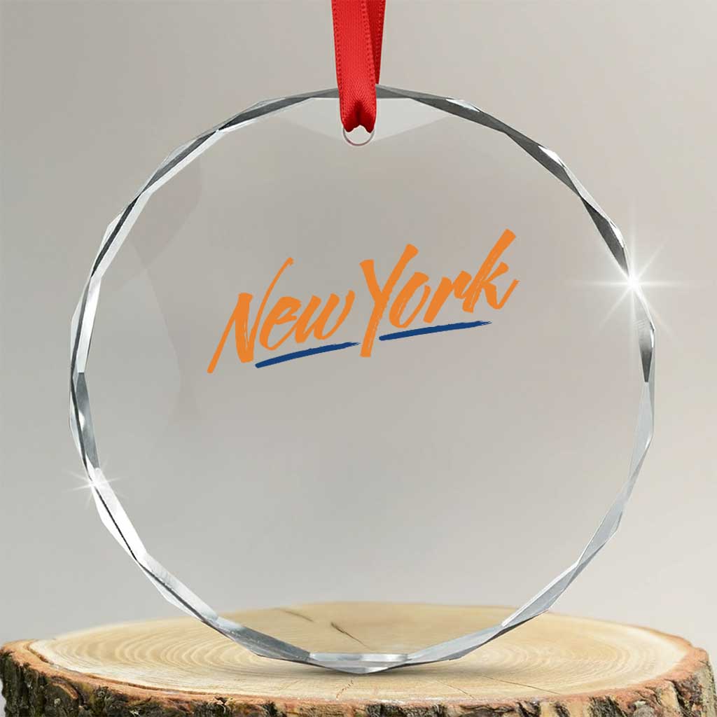New York Pride Crystal Glass Ornament Classic Throwback Sports Fan TS12 Transparent Glass 3'' Circle Print Your Wear