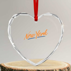 New York Pride Heart Crystal Glass Ornament Classic Throwback Sports Fan