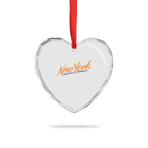 New York Pride Heart Crystal Glass Ornament Classic Throwback Sports Fan