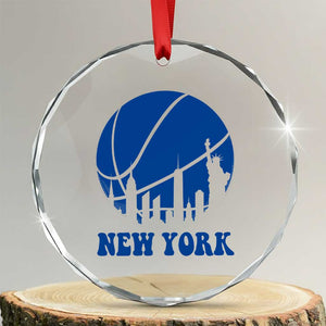 New York Skyline Crystal Glass Ornament Proud Game Day Sports Fan Gift TS12 Transparent Glass 3'' Circle Print Your Wear