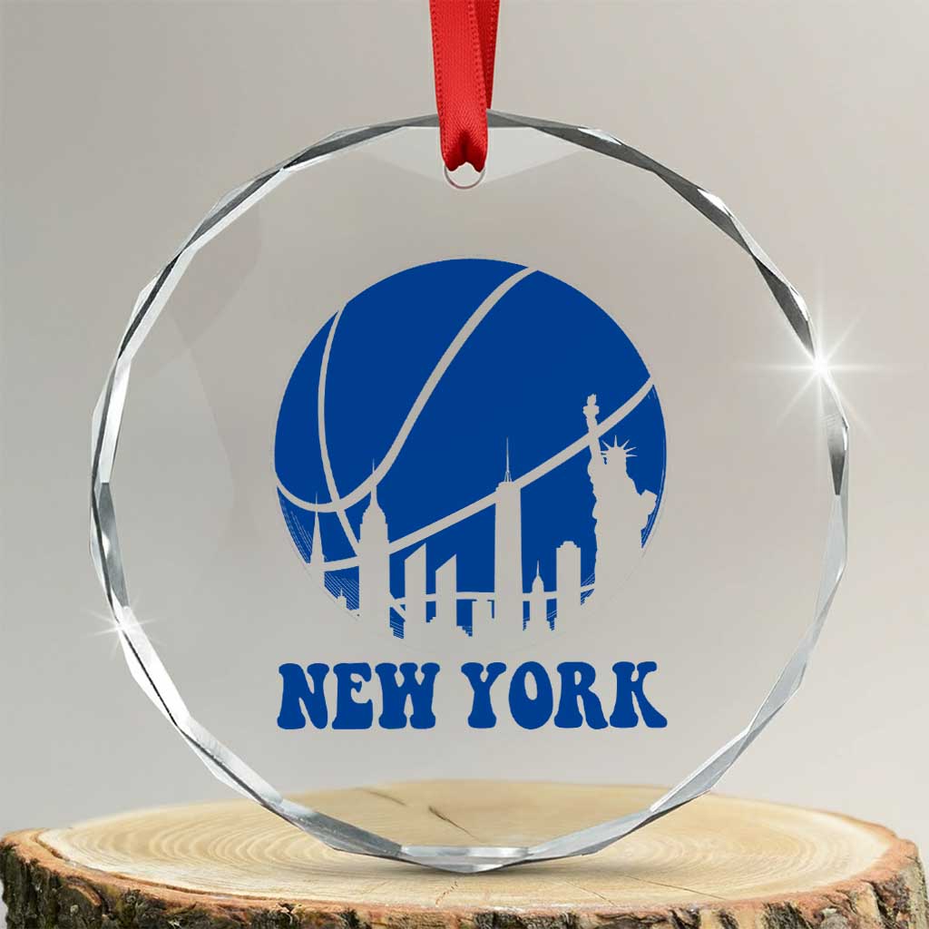 New York Skyline Crystal Glass Ornament Proud Game Day Sports Fan Gift TS12 Transparent Glass 3'' Circle Print Your Wear