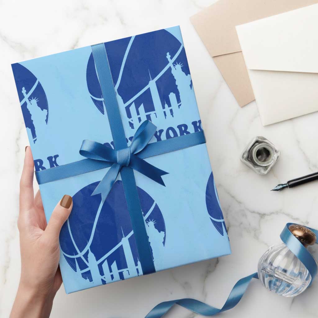 New York Skyline Wrapping Paper Roll Proud Game Day Sports Fan Gift