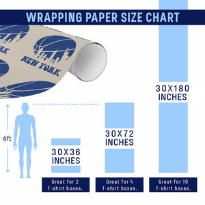 New York Skyline Wrapping Paper Roll Proud Game Day Sports Fan Gift