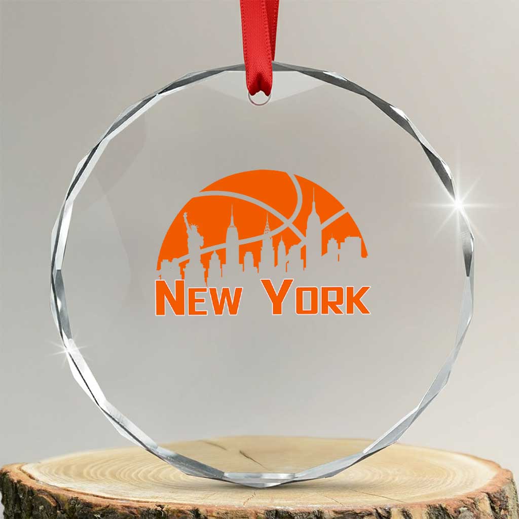 New York Skyline NY State Pride Crystal Glass Ornament Game Day Sports Fan TS14 Transparent Glass 3'' Circle Print Your Wear