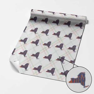 New York State Pride Graphic Wrapping Paper Roll Basketball Fan Gift