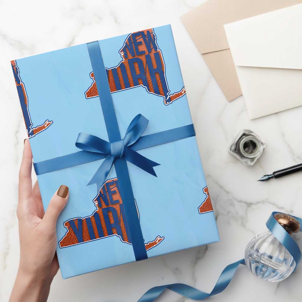 New York State Pride Graphic Wrapping Paper Roll Basketball Fan Gift