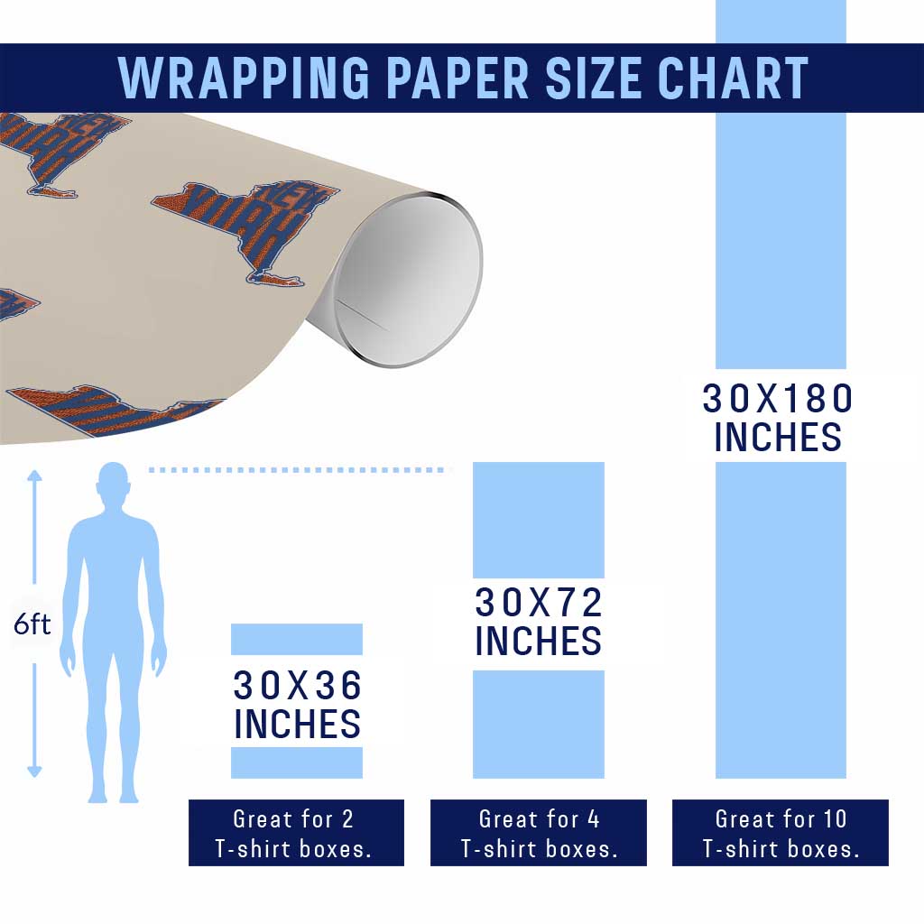New York State Pride Graphic Wrapping Paper Roll Basketball Fan Gift