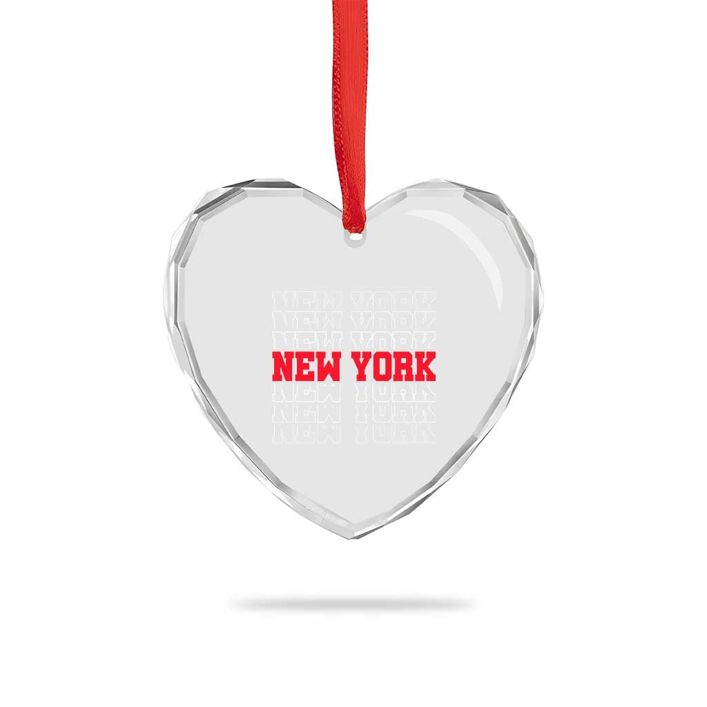 New York Vintage Heart Crystal Glass Ornament State Pride Classic Throwback Design TS10 Print Your Wear