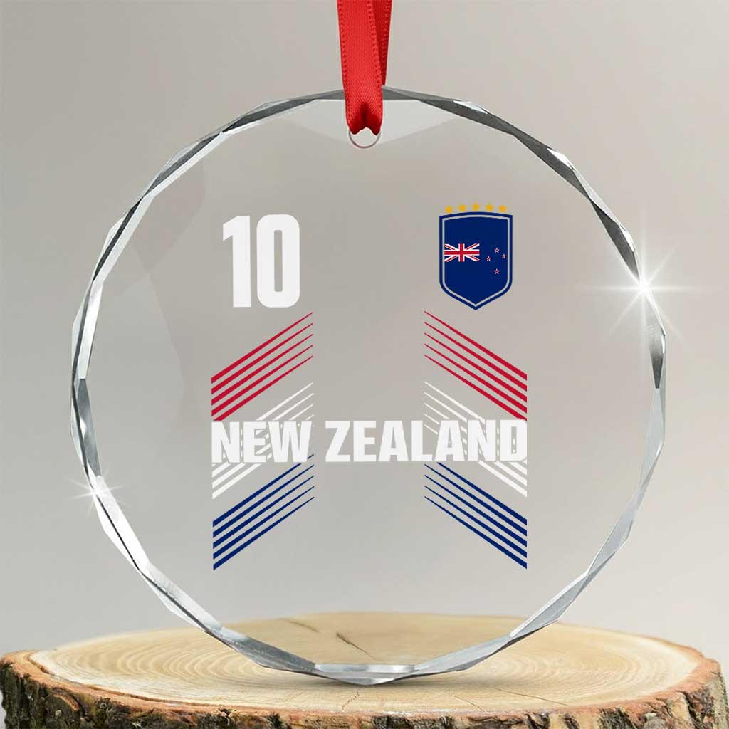 New Zealand Soccer Sports Graphic Number 10 Jersey Style Crystal Glass Ornament Proud Kiwis Football Fans Game Day Pride TS02 Transparent Glass 3'' Circle Print Your Wear