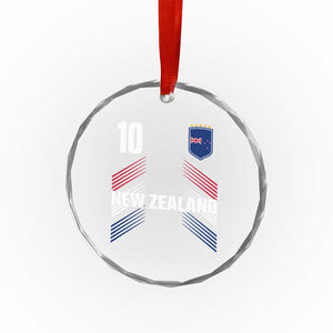 New Zealand Soccer Sports Graphic Number 10 Jersey Style Crystal Glass Ornament Proud Kiwis Football Fans Game Day Pride