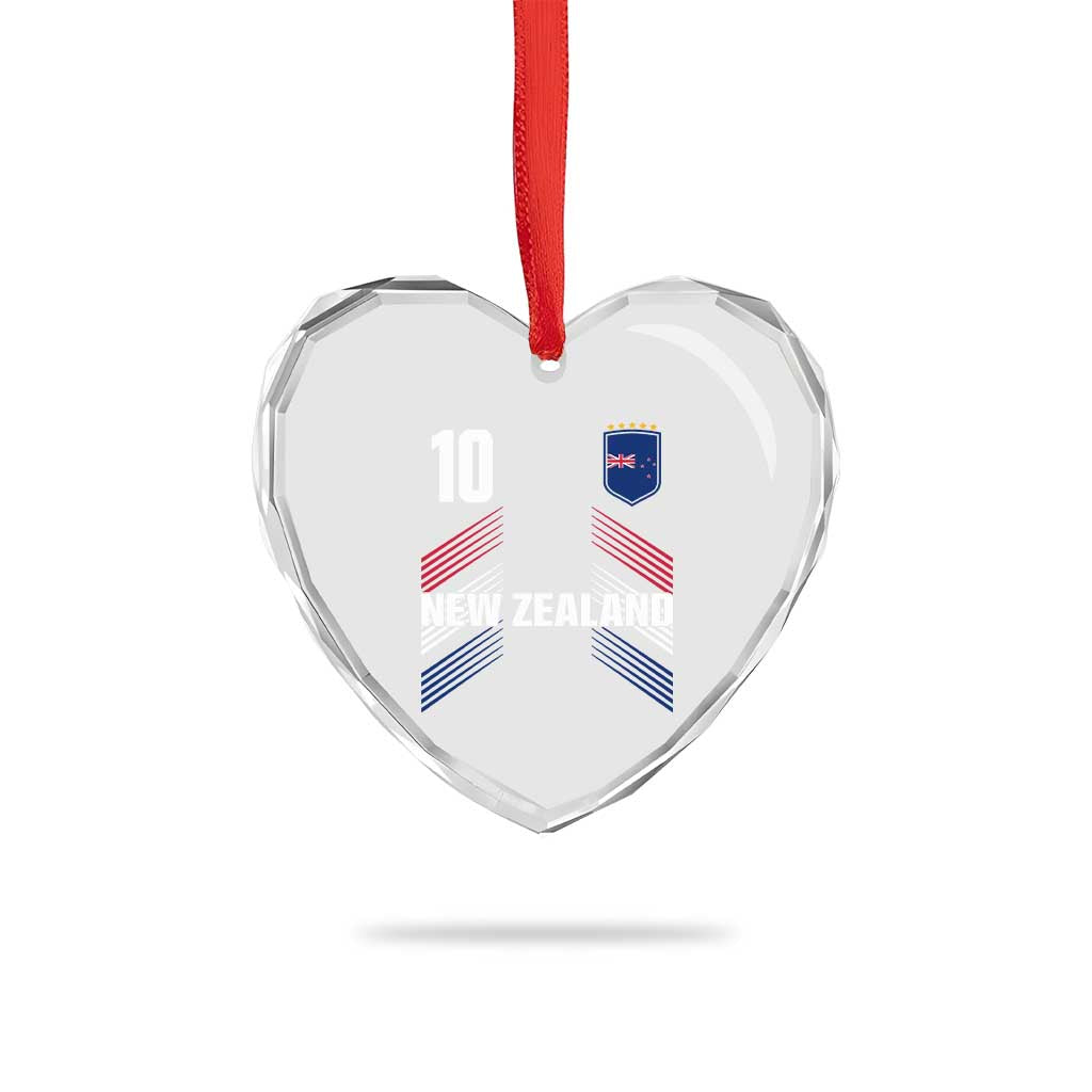 New Zealand Soccer Sports Graphic Number 10 Jersey Style Heart Crystal Glass Ornament Proud Kiwis Football Fans Game Day Pride TS02 Print Your Wear