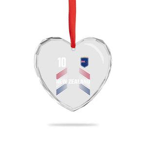 New Zealand Soccer Sports Graphic Number 10 Jersey Style Heart Crystal Glass Ornament Proud Kiwis Football Fans Game Day Pride TS02 Print Your Wear