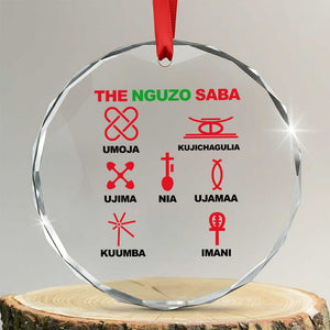 Nguzo Saba Seven Principles Of Kwanzaa Celebration Gift Crystal Glass Ornament TS12 Transparent Glass 3'' Circle Print Your Wear