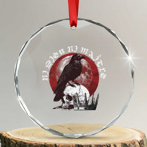 Ni Dieu Ni Maitre No God No Masters Crystal Glass Ornament Raven Skull TS11 Transparent Glass 3'' Circle Print Your Wear