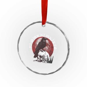 Ni Dieu Ni Maitre No God No Masters Crystal Glass Ornament Raven Skull - Print Your Wear