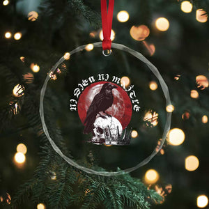 Ni Dieu Ni Maitre No God No Masters Crystal Glass Ornament Raven Skull - Print Your Wear