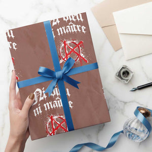 Ni Dieu Ni Maitre No God No Masters Wrapping Paper Roll Anarchy Symbol TS11 Mocha Print Your Wear