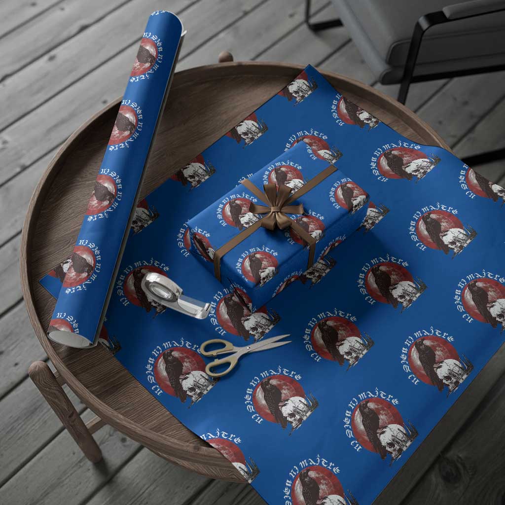 Ni Dieu Ni Maitre No God No Masters Wrapping Paper Roll Raven Skull TS11 Blue Print Your Wear