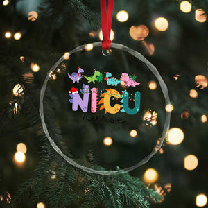 NICU Nurse Xmas Dinosaur Crystal Glass Ornament Neonatal Intensive Care Unit Nurse Appreciation Gift TS10 Print Your Wear