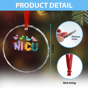 NICU Nurse Xmas Dinosaur Crystal Glass Ornament Neonatal Intensive Care Unit Nurse Appreciation Gift TS10 Print Your Wear