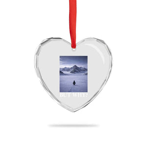 Nihilist Penguin But Why Heart Crystal Glass Ornament Lone Penguin Walking Toward Mountain Meme TS11 Print Your Wear