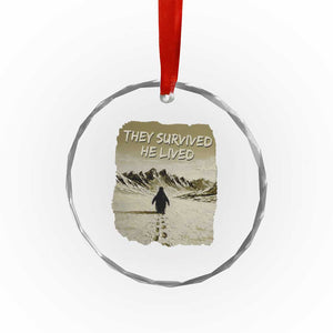 Nihilist Penguin Hiking Meme Crystal Glass Ornament They Survived He Lived TS14 Print Your Wear