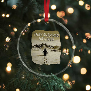 Nihilist Penguin Hiking Meme Crystal Glass Ornament They Survived He Lived TS14 Print Your Wear