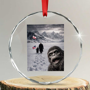 Nihilist Penguin Trump Hiking Mountains Crystal Glass Ornament Funny Bigfoot Selfie But Why TS14 Transparent Glass 3'' Circle Print Your Wear