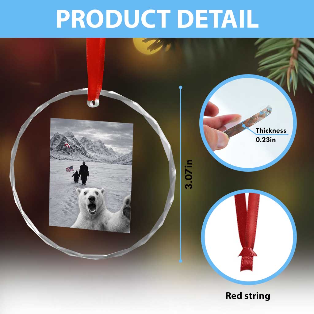 Nihilist Penguin Trump Hiking Mountains Crystal Glass Ornament Funny Polar Bear Selfie But Why TS14 Print Your Wear