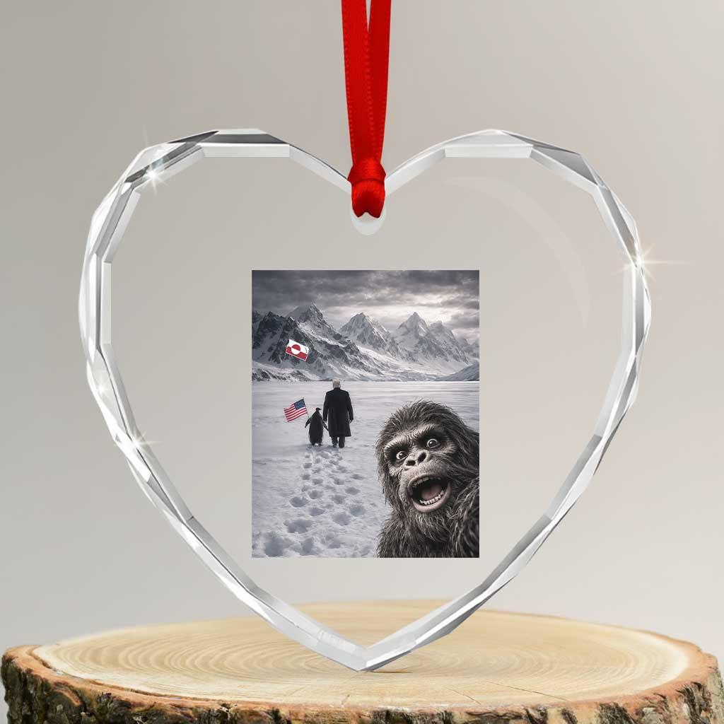 Nihilist Penguin Trump Hiking Mountains Heart Crystal Glass Ornament Funny Bigfoot Selfie But Why TS14 Transparent Glass 3'' Heart Print Your Wear