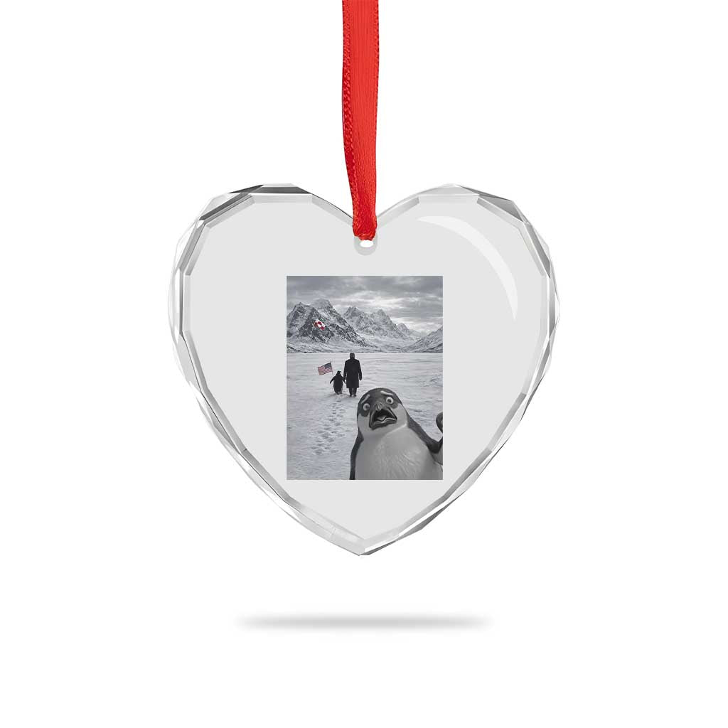Nihilist Penguin Trump Hiking Mountains Heart Crystal Glass Ornament Funny Penguin Selfie But Why TS14 Print Your Wear
